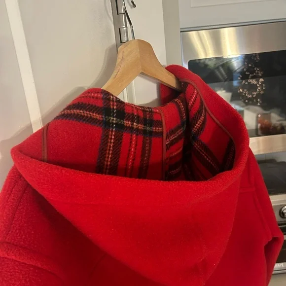 Burberry blue label vintage Red Hooded duffle coat- wool - Picture 11 of 13